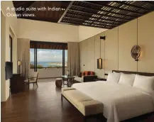  ??  ?? A studio suite with Indian Ocean views.