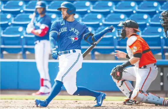  ?? STEVE NESIUS/THE CANADIAN PRESS FILES ?? Toronto Blue Jays general manager Ross Atkins is already impressed with the profession­alism of his superstar centre-fielder George Springer.