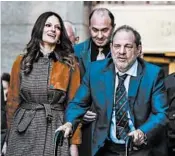  ?? STEPHANIE KEITH/GETTY ?? Harvey Weinstein departs his sexual assault trial with his lawyer Donna Rotunno on Friday in New York.