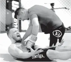  ?? AFP PHOTO ?? Conor McGregor trains during an open workout at his gym in Las Vegas, Nevada.