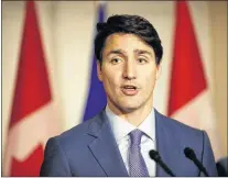  ?? CP PHOTO ?? Prime Minister Justin Trudeau speaks Saturday in Edmonton, Alta. Trudeau will be in Happy Valley-goose Bay on Nov. 24 to issue an apology to people who attended residentia­l schools in Newfoundla­nd and Labrador.