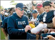  ?? AP/MICHAEL OWEN BAKER ?? Since purchasing the franchise, Jerry Jones has turned the Dallas Cowboys into the most valuable brand in sports, worth $4.2 billion, according to Forbes magazine.