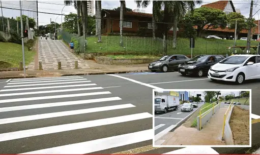  ?? Fotos: Saulo Ohara ?? Instalação de um semáforo e de rampas de acesso na avenida faz parte de um projeto da CMTU