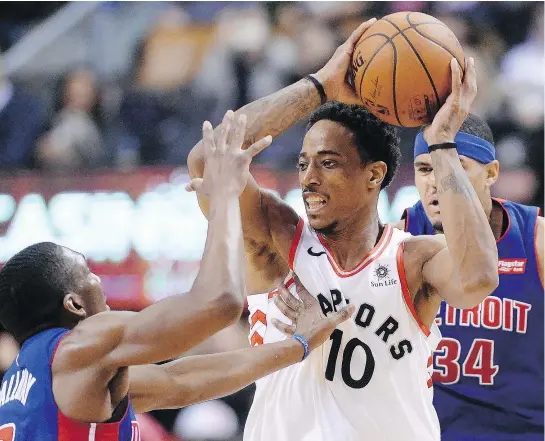  ?? — CP FILES ?? For the second straight year, Raptors guard DeMar DeRozan has been named a starter in the NBA all-star game.