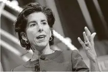  ?? Tribune News Service file photo ?? Rhode Island Gov. Gina Raimondo, 49, selected to lead the Commerce Department, is a moderate Democrat.