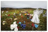  ?? TY GREENLEES / STAFF ?? Gravesite of six of eight Rhoden family members killed in rural Pike County. Officials insist the case is not cold and that someone has answers.