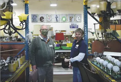  ?? CHRIS RILEY — TIMES-HERALD ?? Solano-Napa Habitat for Humanity celebrates its 30th anniversar­y this month. Kathy Hoffman, right, at the ReStore in Fairfield, has been with them for 25 years and Jack Batchelor is the president of the Board of Directors.