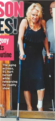  ??  ?? The aging actress, 51, hurt herself while rehearsing for reality show