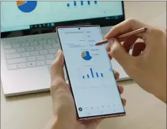  ??  ?? The new Notes app gives the Note20’s S Pen super writing and drawing powers.