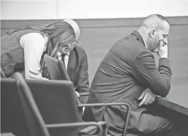  ?? BROOKE LAVALLEY/ COLUMBUS DISPATCH ?? Michael Jason Meade will go back on trial in October in connection with the December 2020 death of Casey Goodson Jr. A jury was unable to reach a verdict at a trial that ended in February.