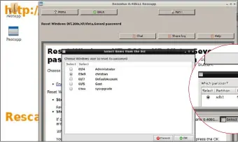  ??  ?? Die Rescatux-Boot-CD setzt unbekannte Windows-Anmeldepas­swörter zurück.