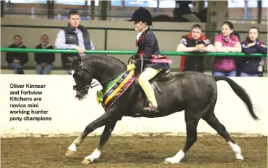  ??  ?? Oliver Kinnear and Fortview Kitchens are novice mini working hunter pony champions