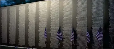  ?? PHOTO VIA AMERICAN VETERANS TRAVELING TRIBUTE ?? A replica of the Vietnam Veterans Memorial Wall, shown here, will be in Plymouth’s River Park square Thursday, Sept. 12, through Sunday, Sept. 15.