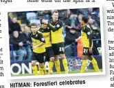  ??  ?? HITMAN: Forestieri celebrates