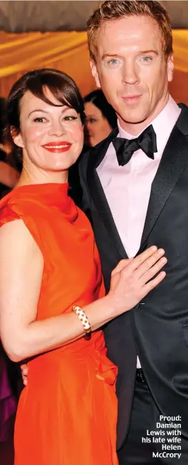  ?? ?? Proud: Damian Lewis with his late wife Helen McCrory