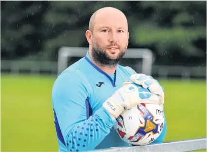  ??  ?? Focus Jeanfield goalkeeper Mark Mitchell will park the Scottish Cup excitement as attention turns back to league business