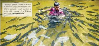  ?? BERNAMAPIC ?? The system divides a stretch of river into three zones to regulate fishing activities and provide a sustainabl­e supply of freshwater resources. –