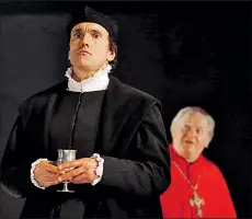  ?? ASSOCIATED PRESS ?? KIRSTY WIGGLESWOR­TH Ben Miles as Thomas Cromwell, left, and Paul Jesson as Cardinal Wolsey