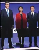  ??  ?? Arnaud Montebourg, Sylvia Pinel et Benoît Hamon lors du 3e débat.