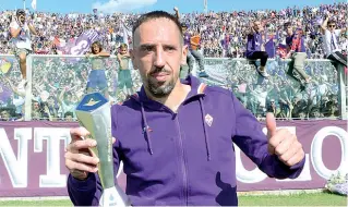  ??  ?? Franck Ribery, 36 ann, alla Fiorentina da questa stagione