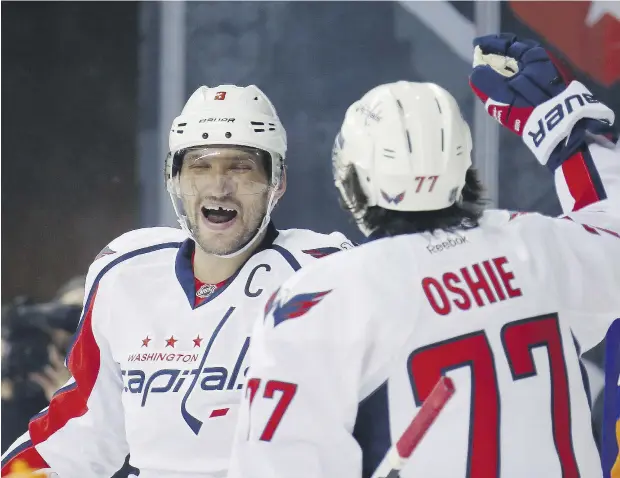  ?? BRUCE BENNETT / GETTY IMAGES ?? Alex Ovechkin says he has been relying less on the power play for scoring opportunit­ies; just seven of his 21 goals have come on the power play.