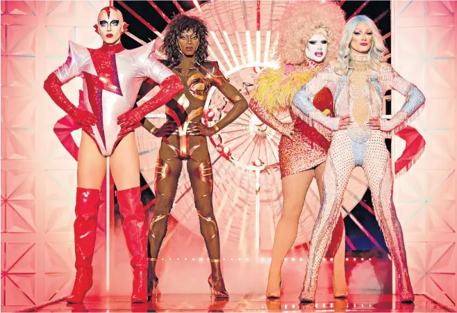 ?? ?? Competitor­s in the reality television show RuPaul’s Drag Race. Above, RuPaul, who has made a fortune out of drag