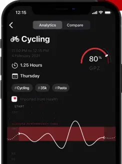  ??  ?? BELOW The app can help you make dietary choices by tracking glucose levels throughout the day