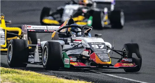  ?? PHOTO: TAYLER BURKE ?? Drama? What drama? Kiwi Supercars driver Shane van Gisbergen, who was forced to start from pit lane, leads the field on his way to victory in the New Zealand Grand Prix at Hampton Downs yesterday.