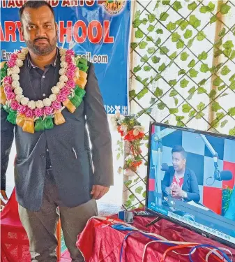  ?? Photo: Sampras Anand ?? Assistant Minister for Youth and Sports, Alvick Maharaj launches the Walesi services at Boubale Primary School in Labasa on May 7, 2022