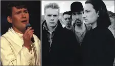  ??  ?? Johnny Logan and U2 in 1987.