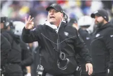  ?? Tom Szczerbows­ki / Getty Images ?? Assistant head coach John Pagano has formally taken over control of the Raiders’ defense from the fired Ken Norton Jr.