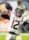 ?? Wilfredo Lee Associated Press ?? FLORIDA STATE quarterbac­k Deondre Francois leads all major college freshmen with 1,876 yards passing.