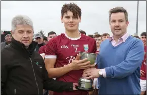  ??  ?? Winning captain Philip McDermott with Andrew Egan of Greenstar and Cian O Lionáin.