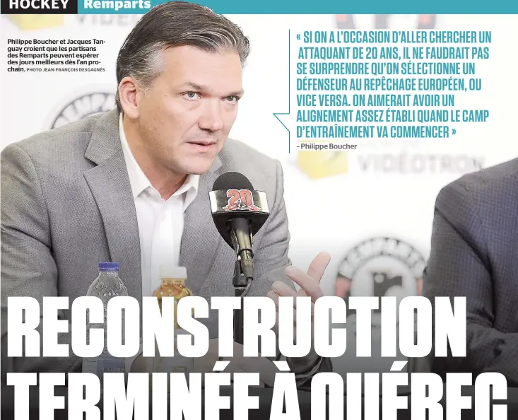  ??  ?? Philippe Boucher et Jacques Tanguay croient que les partisans des Remparts peuvent espérer des jours meilleurs dès l’an prochain.