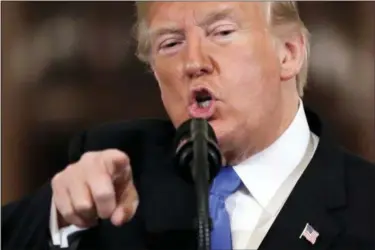  ?? EVAN VUCCI — THE ASSOCIATED PRESS ?? President Donald Trump speaks during a news conference in the East Room of the White House, Wednesday in Washington.