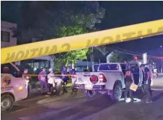  ?? FILE PHOTO ?? The pickup truck used by Lt. Col Chuck Barandog and his wife, STL Partylist nominee Yvonne Cania-Barandog, when they were ambushed Sunday evening.