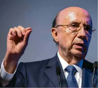  ?? Suamy Beydoun/AGIF/Folhapress ?? O ministro da Fazenda, Henrique Meirelles, durante evento em SP do banco Credit Suisse