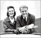  ?? AP ?? Billy Graham and his wife, Ruth, stand at the rail of the liner Queen Mary before sailing from New York to London in May 1966, a mission burdened by U.S. race relations and the Vietnam War.