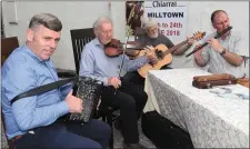  ??  ?? Musicians Mike Cronin, Kieran Kelliher, Renie Bethan and Tom O’Connor at the launch.