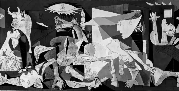  ?? Foto: CBN-Archiv ?? Das monumental­e Wandbild „Guernica“spielte für Picasso eine große Rolle und entspreche­nd auch in der Serie.