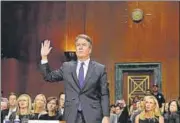  ?? REUTERS FILE ?? The survivor: Brett Kavanaugh during his testimony at a Senate Judiciary Committee confirmati­on hearing.