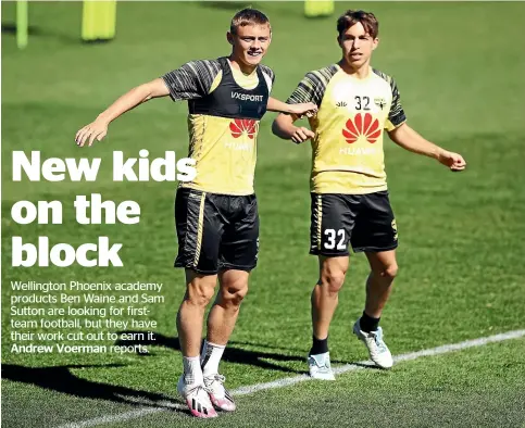  ?? GETTY IMAGES ?? Wellington Phoenix youngsters Ben Waine and Sam Sutton are hoping for plenty of playing time in the coming A-League season.