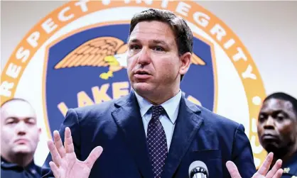  ?? Photograph: Paul Hennessy/Sopa Images/Rex/Shuttersto­ck ?? DeSantis said on Wednesday he was confident the state would prevail. The matter could ultimately be decided by the Florida supreme court.