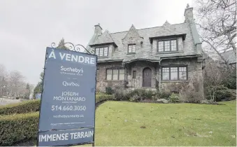  ??  ?? A house for sale in the Montreal suburb of Westmount. A Sotheby’s report cites anecdotal evidence of “an uptick in interest from foreign buyers seeking residences.”