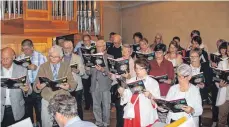  ?? FOTO: WOLFGANG METZGER ?? Der Kirchencho­r und einige Projektsän­ger tragen die „Missa Festiva“vor.