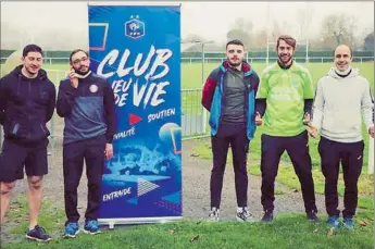  ??  ?? Les encadrants de l’école De Football Garonne Gascogne