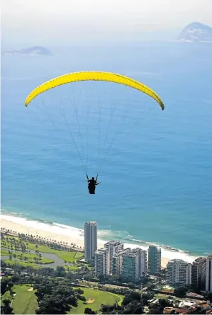  ?? Picture: THINKSTOCK ?? SAFETY FIRST: Paraglidin­g over Rio