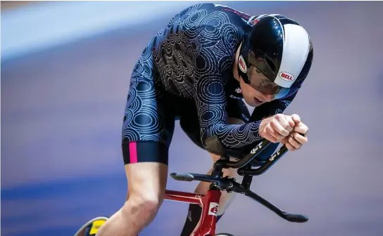  ??  ?? John Archibald collected a bronze medal in the individual pursuit last year at the National Championsh­ips, but gold in the points race