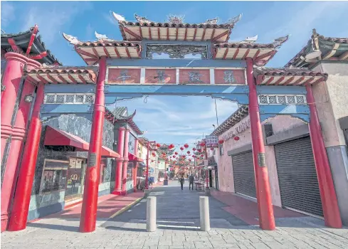  ?? PHOTOS BY AFP ?? This photo taken on February 13, 2020 shows a view of a deserted Los Angeles Chinatown.