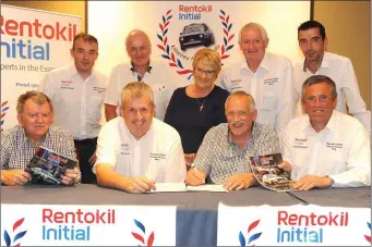  ??  ?? At the signing of a new three year Sponsorshi­p deal for the Killarney Historic Stages Rally with Rentokil Initial Ireland were front from left, Mike Marshall, (Assistant Clerk of the Course) Martin Farrell (Clerk of the Course), Michael O’Mahoney (Rentokil Initial) and Diarmuid Cronin (Chairman of Killarney &amp; District Motor Club). Back from left are Johnny Hickey, PRO, Tom O’Connor, (Rentokil Initial), Rose Cunningham (Rentokil Initial), Diarmuid Lynch and Darren McCormick. Picture: Eamonn Keogh